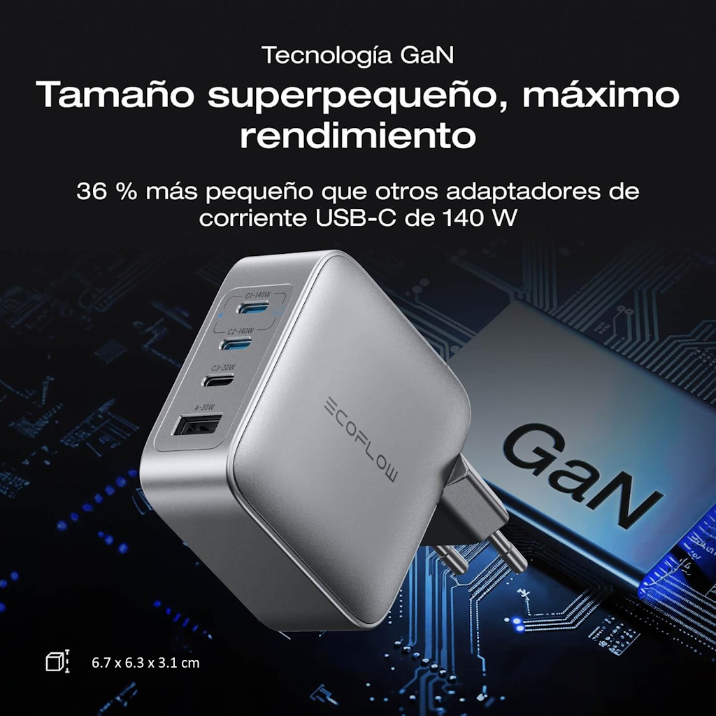 Cargador GaN EcoFlow Rapid Pro de 140 W 4 Puertos_6