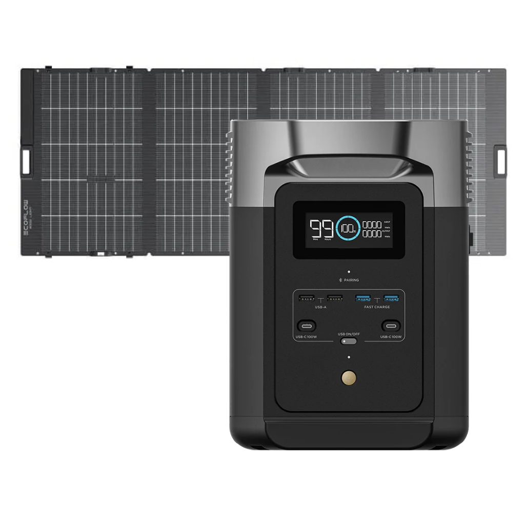 Kit Solar Portátil EcoFlow DELTA 2 MAX 2400W + Panel Solar Bifacial 400 W_1